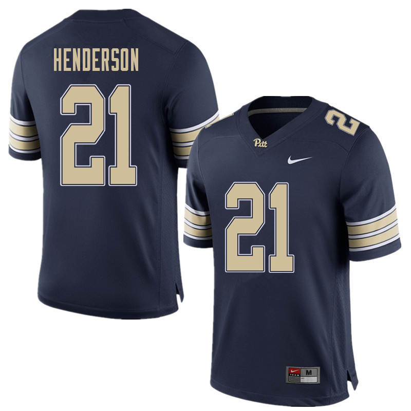 Men #21 Malik Henderson Pittsburgh Panthers College Football Jerseys Sale-Home Blue